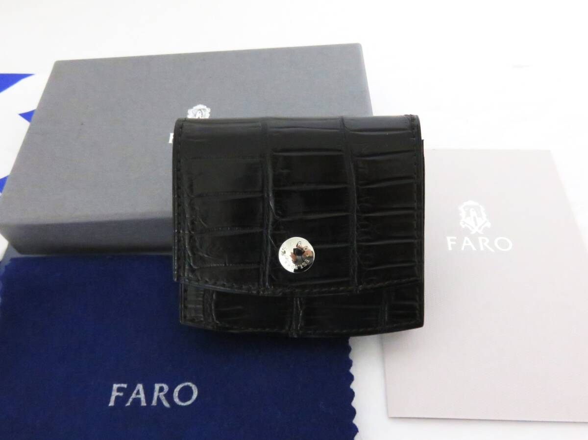 送料無料 新品 FARO クロコダイル コインケース ブラック