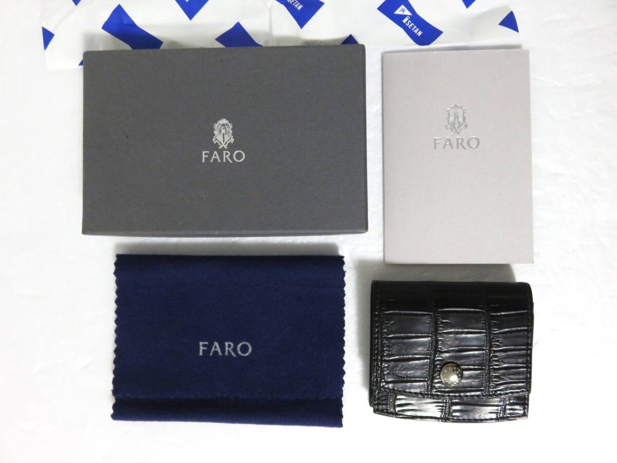 送料無料 新品 FARO クロコダイル コインケース ブラック