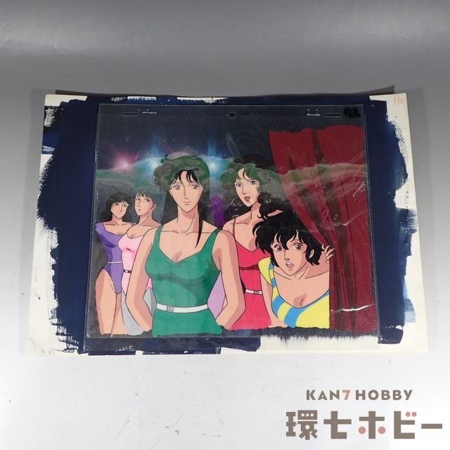 1WB7◇当時物 古い キャッツアイ セル画 背景付き/昭和レトロ 1WB7◇当時物 古い キャッツアイ セル画 背景付き/昭和レトロ
