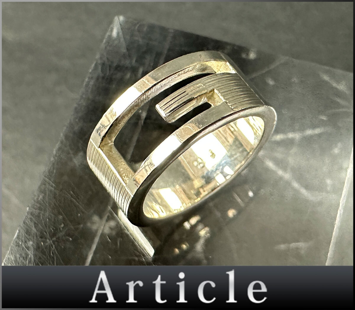 800506〇 GUCCI グッチ ブランデッドG リング 指輪 8.5号 アクセサリー Sv925 スターリング シルバー 銀 メンズ レディース/ E