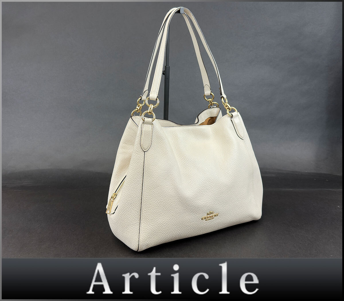 206627〇 COACH コーチ トートバッグ ショルダーバッグ 肩掛け 80268 レザー アイボリー ホワイト レディース 通勤 通学/ B