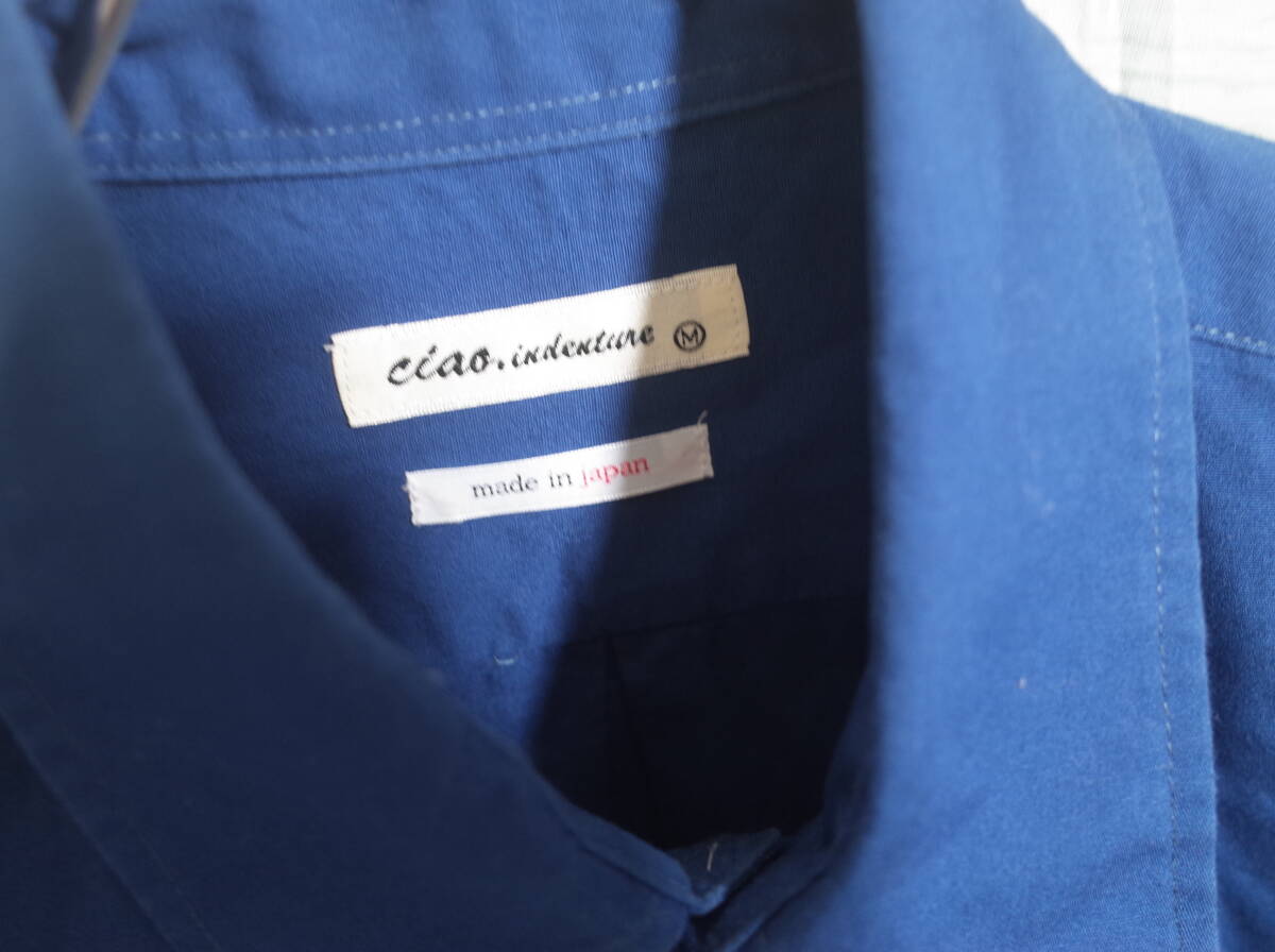 メンズ pl607 ciao indenture チャオインデンチャー 日本製 長袖 シャツ M ネイビー 紺 _画像3