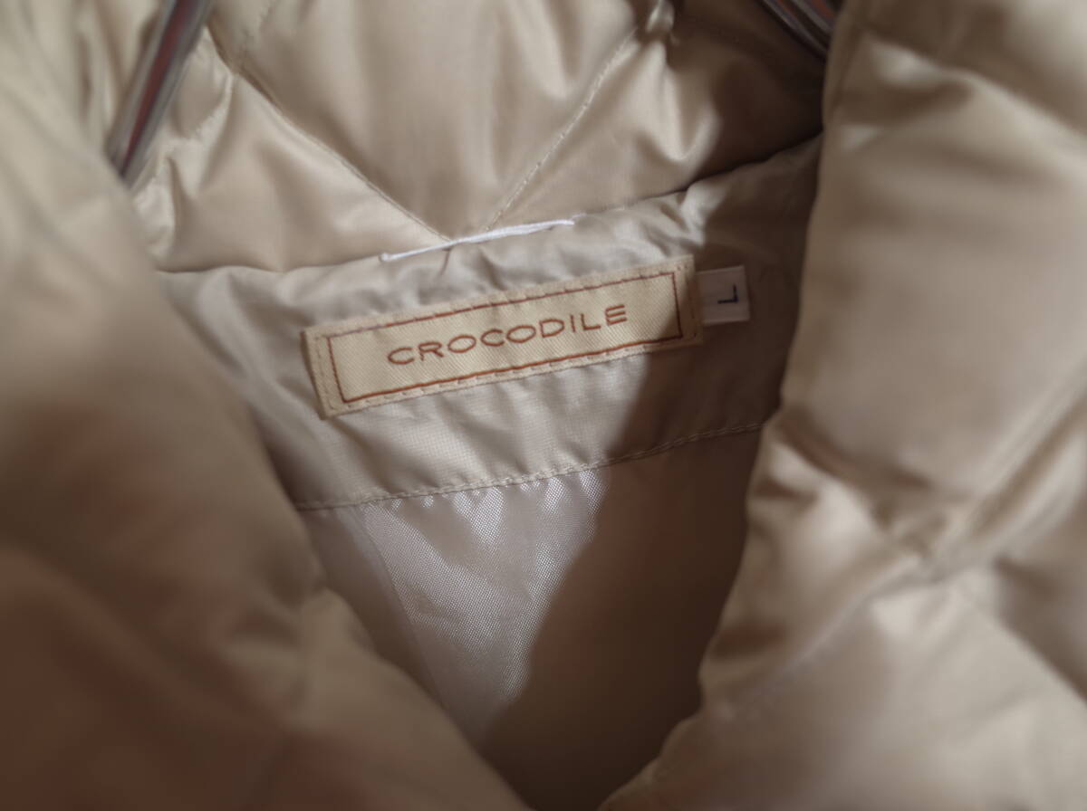 レディース pl686 クロコダイル CROCODILE ボタンアップ ダウンジャケット L ベージュ系 _画像3