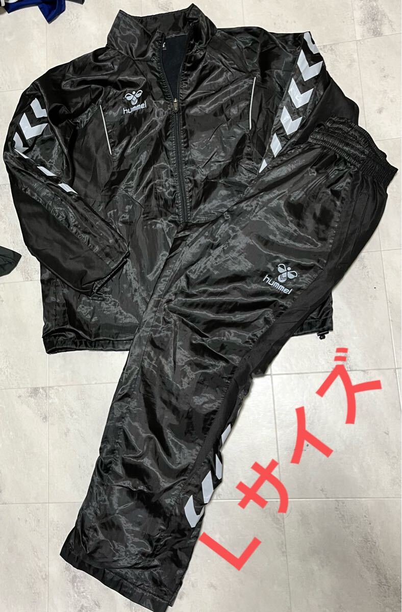 美品！hummel ヒュンメル 　ヘリンボンストライプ　ウインドブレーカー　上下　裏起毛防寒　Lサイズ