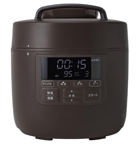【VAPS_1】シロカ 自動減圧機能付き電気圧力鍋 おうちシェフ 容量2.4L ダークブラウン PRO SP-2DM251 送込