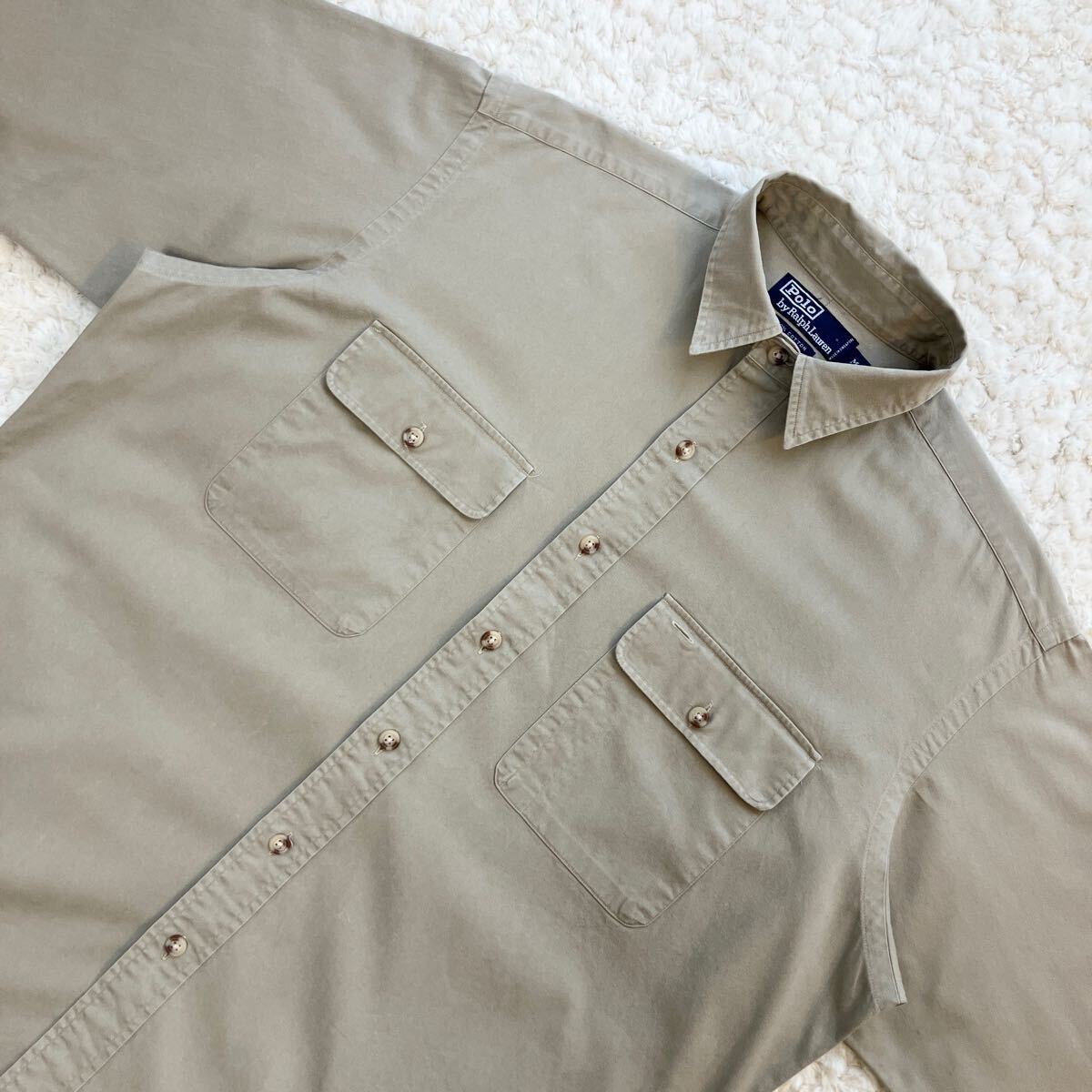 美品90s POLO SPORTSMAN フィッシングシャツ M シンガポール製 美品90s POLO SPORTSMAN フィッシングシャツ M シンガポール製