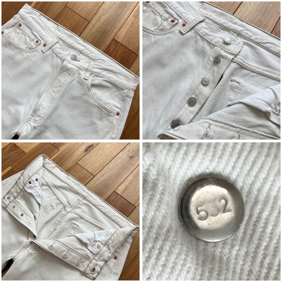 美品 90s USA製 生成り501-0655 デニム W34×L30 Levi's ホワイト 美品 90s USA製 生成り501-0655 デニム W34×L30 Levi's ホワイト