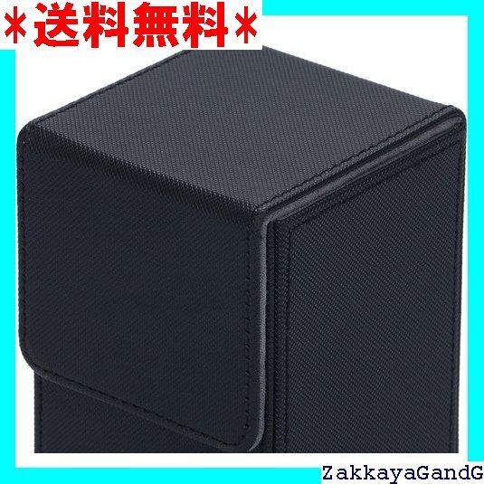 ☆☆☆ トレカ天国 １２０枚収録可能 スリーブ対応 縦型 タイ ケース ＰＵ レザー マグネット カードゲーム ブラック 325