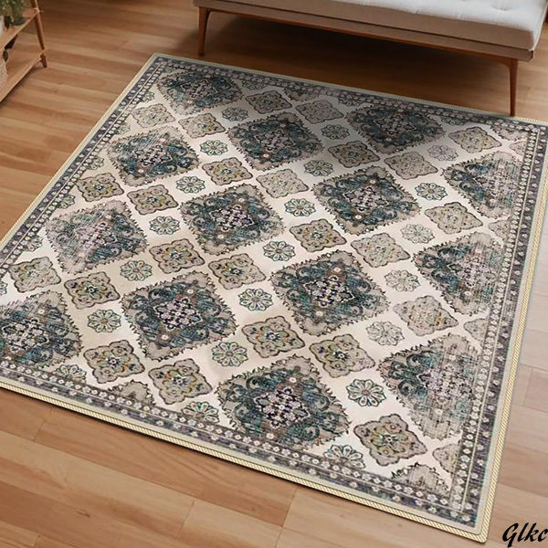 【裏面は滑り止めゴムの点塑加工で安全性を向上】カーペット 200X200cm 2.5畳 折り畳み可能 ペルシャ風 抗菌 防ダニ
