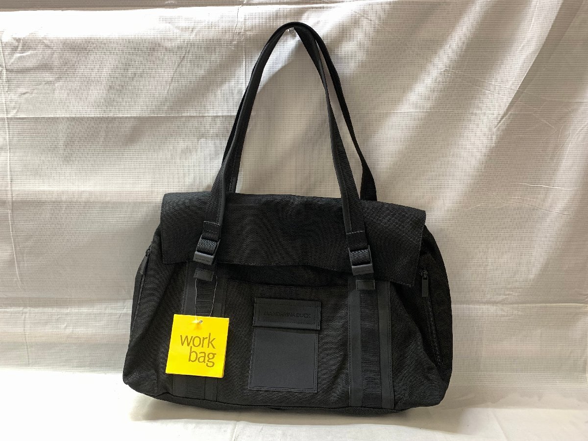 MANDARINA DUCK マンダリナダック work bag ワークバッグ ショルダーバッグ ブラック 黒 ☆良品☆[73-1003-2E12]