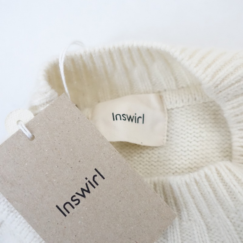 【未使用/定価1.9萬】インスワール Inswirl *ウールニットプルオーバー*F毛アイボリーセーター(k25-2412-267)【70A52】