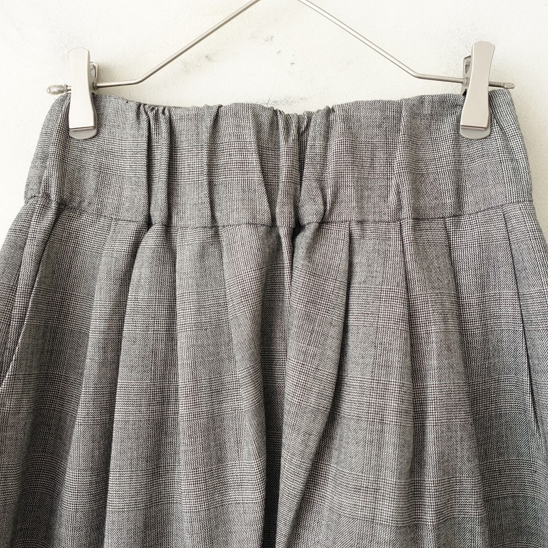 スーヒライ SI-HIRAI *グレンチェックサルエルイージーパンツ*38ボトムス毛ワイドウエストゴム(1-2412-158)【80A52】