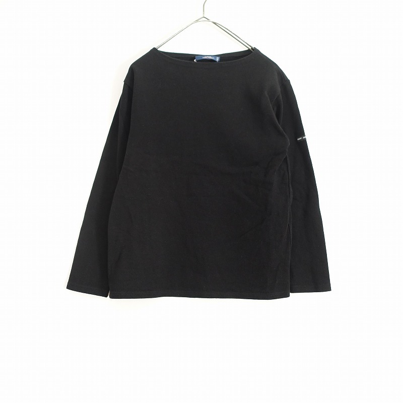 セントジェームス SAINT JAMES *ウエッソン コットンプルオーバー*XSトップス黒ブラックTシャツ(1-2412-211)【01A52】