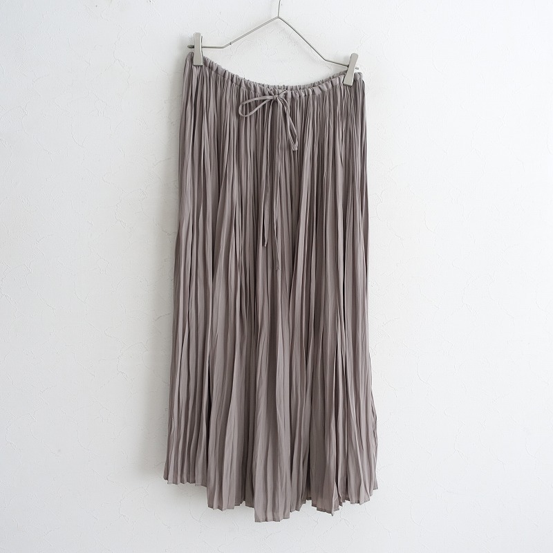 ユニ yuni IS LIKE A FLOWER TO ME. *ランダムアコーディオンプリーツロングスカート*Fモカベージュゴム紐(sk2-2412-454)【51A52】