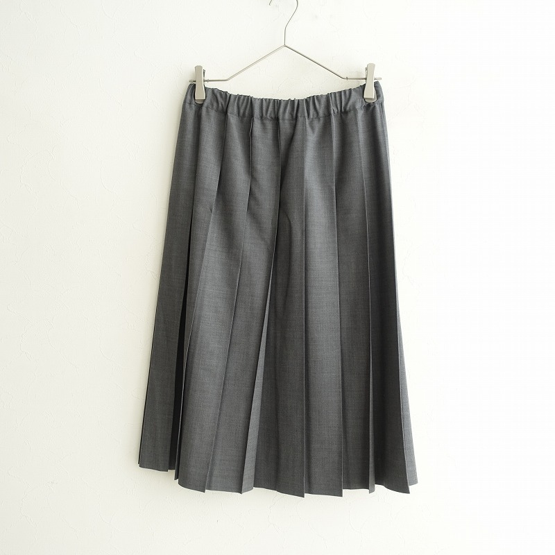 【美品】シャルパンティエドゥヴェッソ Charpentier de vaisseau *ウールプリーツスカート*ゴム毛グレー(sk4-2412-153)【71A52】