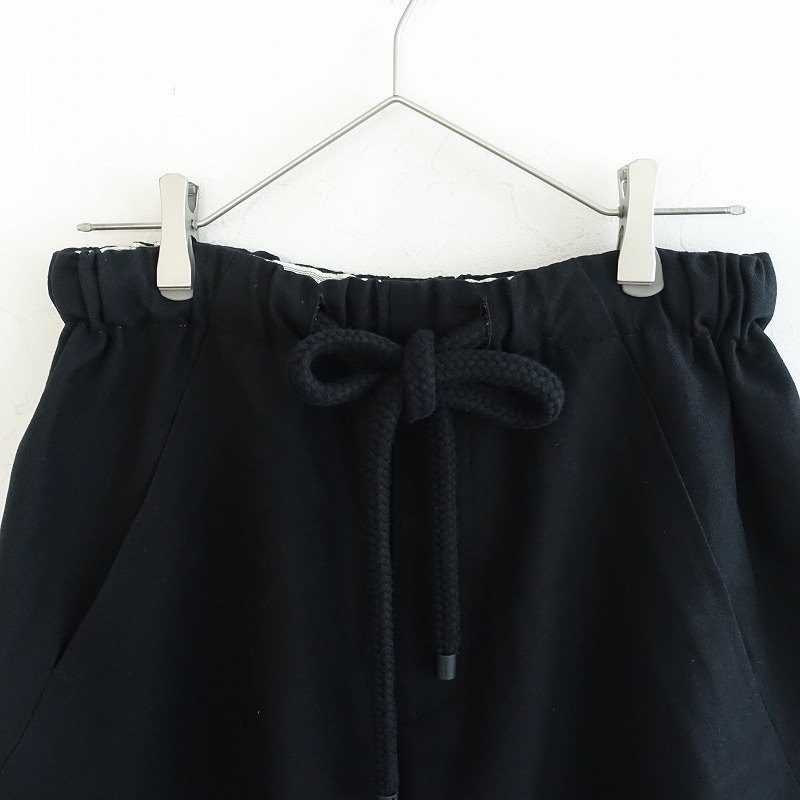 ロエベ LOEWE *ウールワイドパンツ*毛ブラックひざ下パンツ(87-2501-50)【13A52】