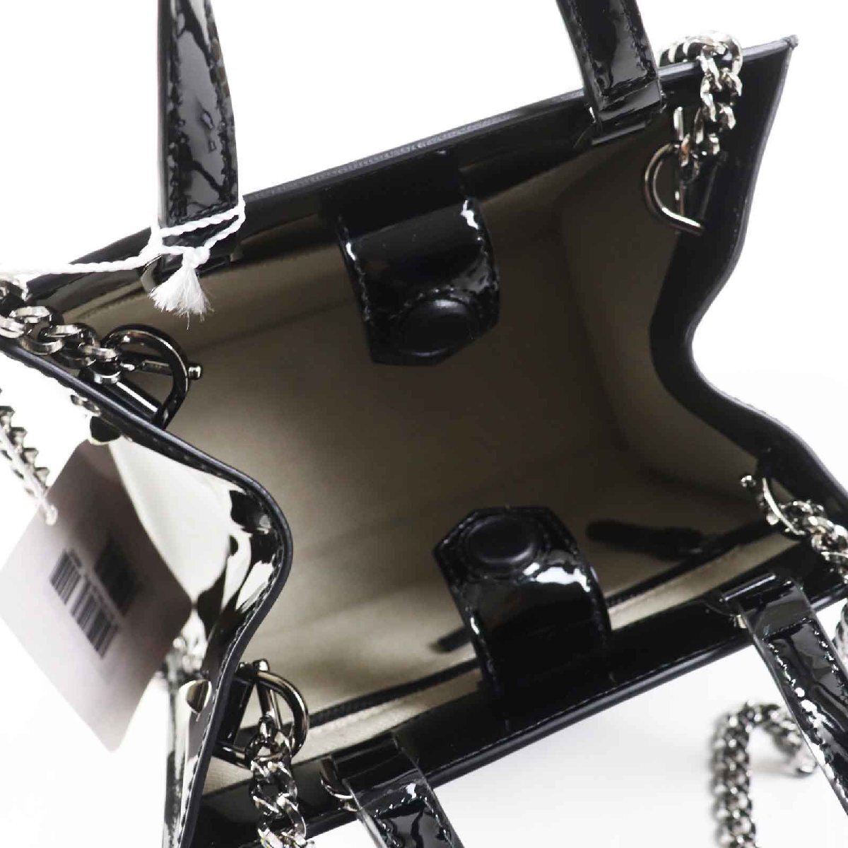  не использовался товар *JIMMY CHOO Jimmy Choo VARENNE TOTE BAG 2WAYpa палатка кожа большая сумка сумка на плечо черный белый Италия производства 