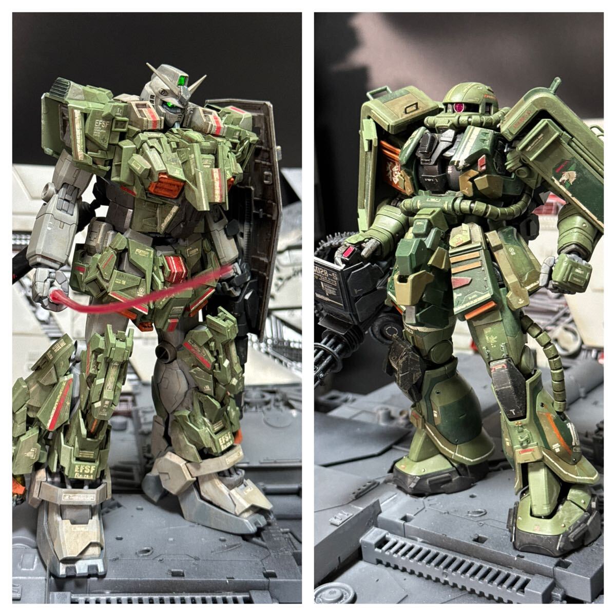 1円スタート MG フルアーマーガンダム&ザクⅡ 全塗装改修完成品 1円スタート MG フルアーマーガンダム&ザクⅡ 全塗装改修完成品
