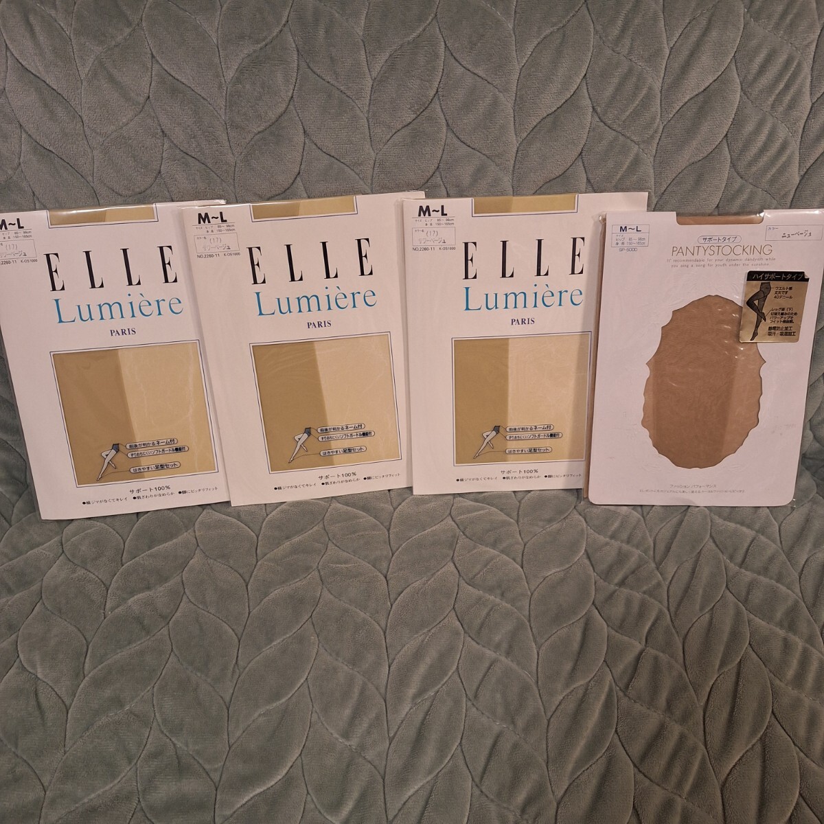 ストッキング サワーベージュ ニューベージュ ELLE Lumiere M L