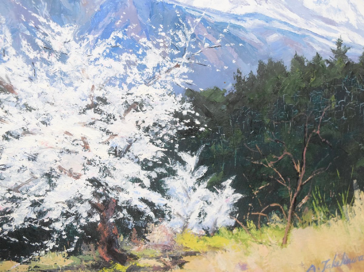9-34343)竹川明則 風景画 山 桜 10号 油彩 油絵 肉筆 原画 直筆 9-34343)竹川明則 風景画 山 桜 10号 油彩 油絵 肉筆 原画 直筆