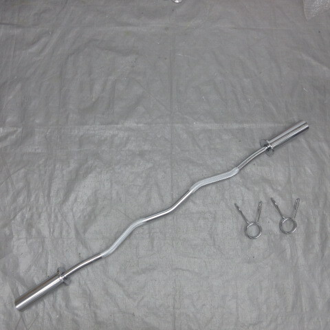 ★全国送料無料★新品★オリンピックバー 120cm Wシャフト 5.9kg EZバー バーベル 50mm ダンベル ジム アームカール アップライトロウ★