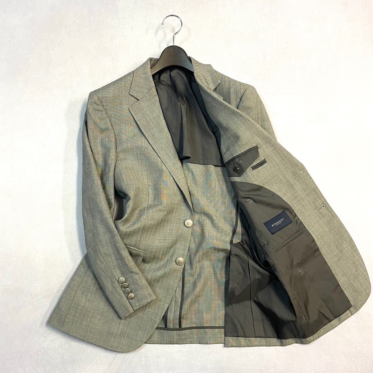 RR ○ 高級ラグジュアリー服 '日本製' BURBERRY LONDON バーバリー WOOL100% テーラードジャケット size:AB4 メンズ アウター 紳士服