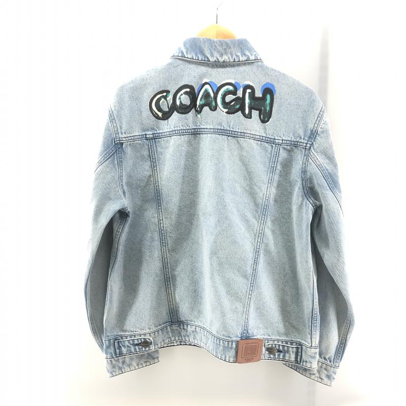 【中古】COACH×MINT&SERF ロゴペイントデニムジャケット サイズM CL324　コーチ×ミント＆サーフ[240024444943]