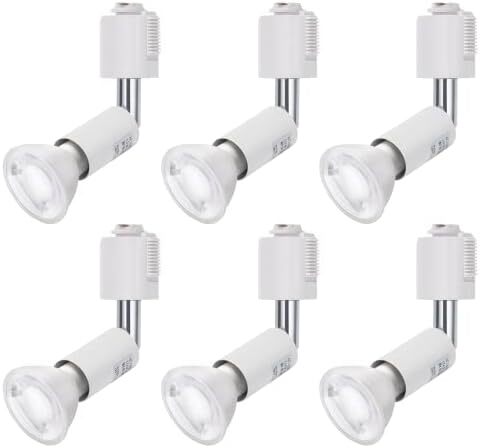 E11口金 ダクトレール用スポットライト LED電球付き ライティングバー用スポットライト ホワイト_昼白色 6W サイズ: