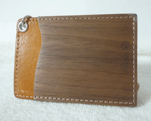 ヴァーコ　VARCO REALWOOD　ブラウン　ブラウン系　ウッド柄　レザー　定期入れ　名刺入れ　IDカードホルダー　パスケース