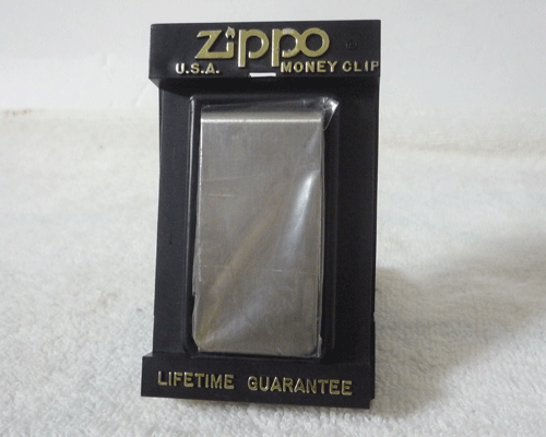 良品　ジッポー　ZIPPO　金属素材　シルバー　銀色　マネークリップ