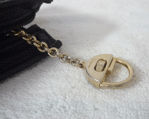  Salvatore * Ferragamo vala кожа черный чёрный Lizard type вдавлено . лента сумка 