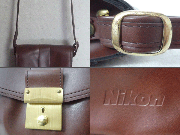 ニコン　Nikon　合皮　ダークブラウン　肩掛けショルダーバッグ　レディース