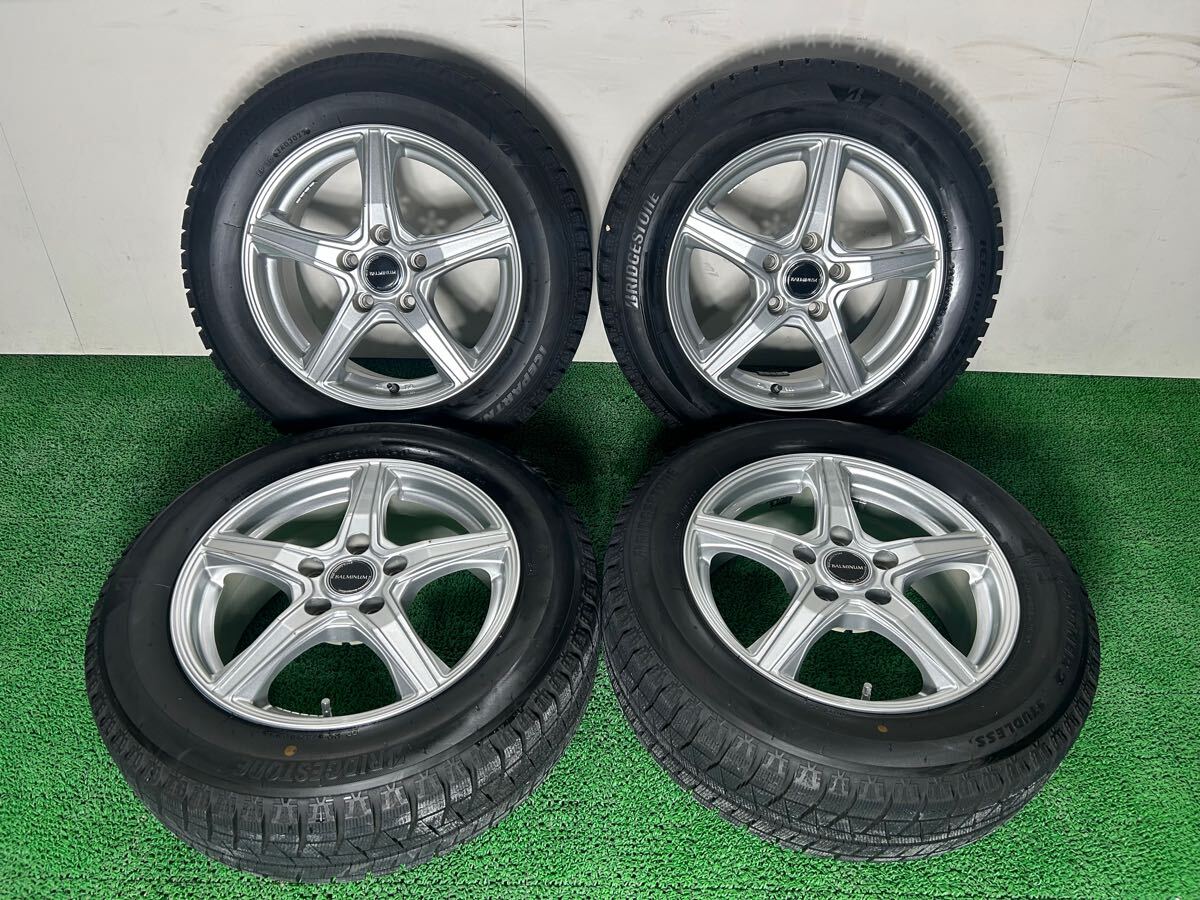 【管理番号2412-128】BALMINUM 16×6.5J+46 PCD 114.3-5H BRIDGESTONE ICEPARTNER 2 205/60R16 スタッドレス_画像1