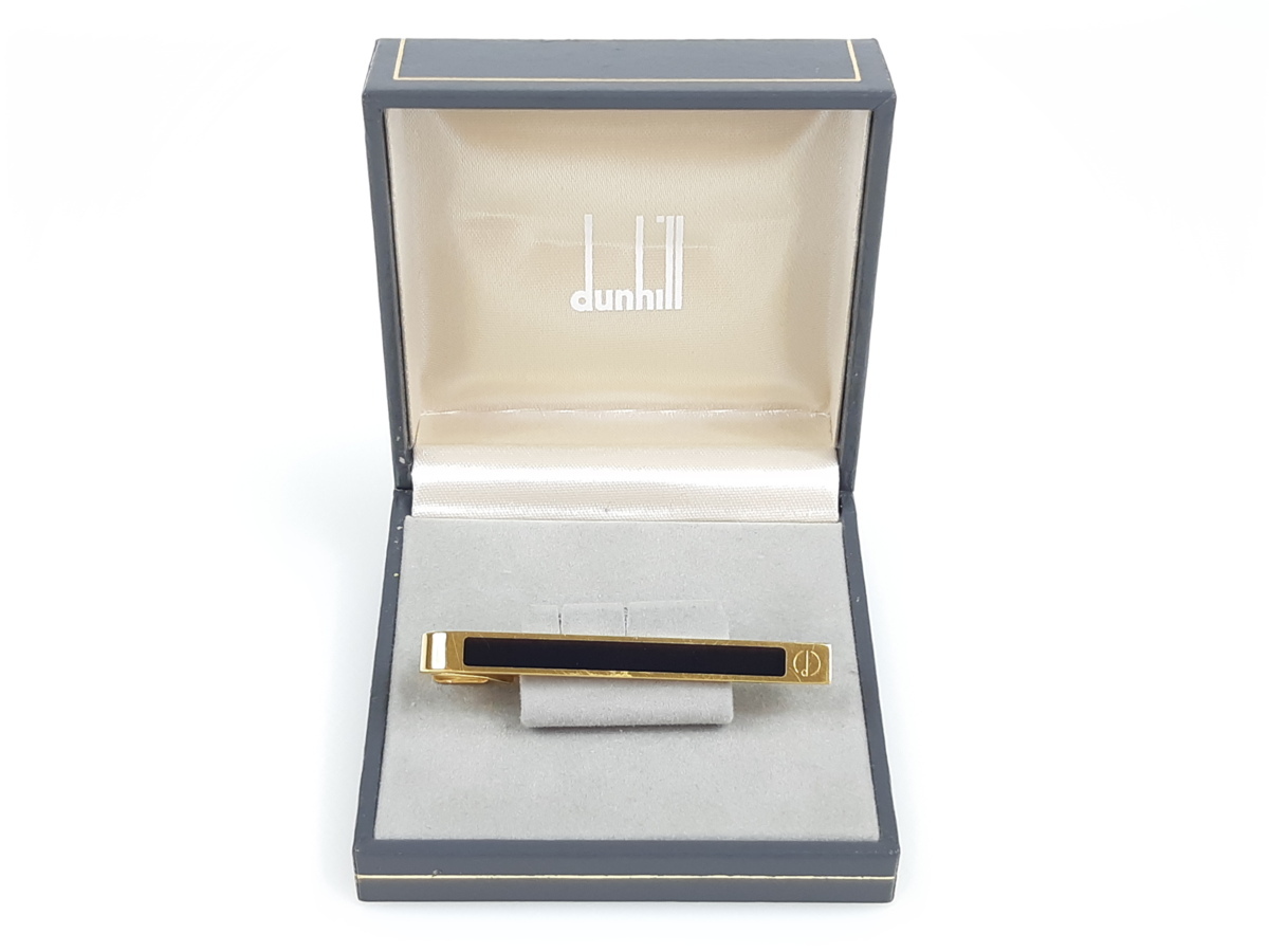 ダンヒル　dunhill　ｄロゴ　ネクタイピン　ブラック×ゴールドカラー　YMA-733