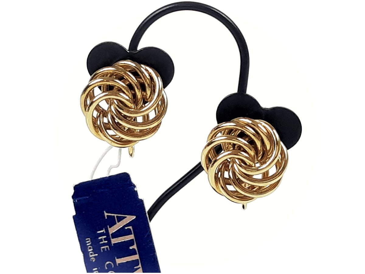 未使用　アットウッド　ATTWOOD　イヤリング　直径1.6cm　ゴールドカラー　YAS-5686