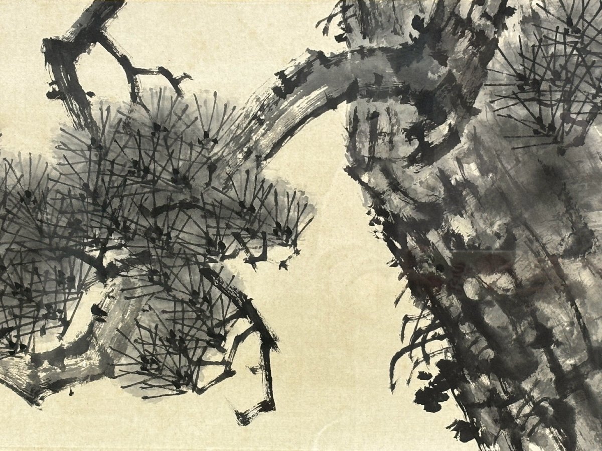 真作保証 園木冬扇 水墨画 約44.5×123.5cm 備後 絵画 書画 骨董 真作保証 園木冬扇 水墨画 約44.5×123.5cm 備後 絵画 書画 骨董