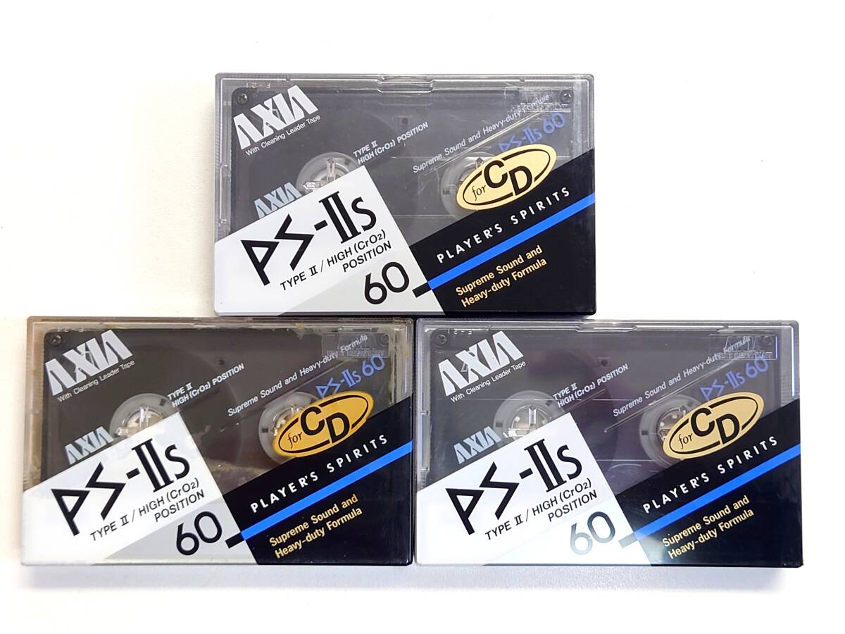 新品AXIA/アクシア/PS-Ⅱs 60分×3本ハイポジションカセットテープ
