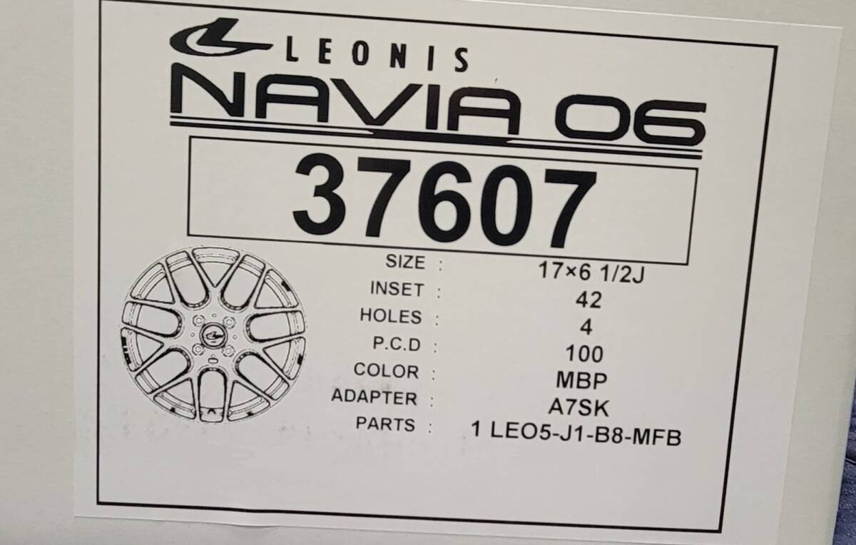 在庫品 4本 処分価格 WEDS レオニス NAVIA06 MBP 17 6.5J 4H100 +42 送料込¥93500～ アクア ヤリス スイフト_画像2