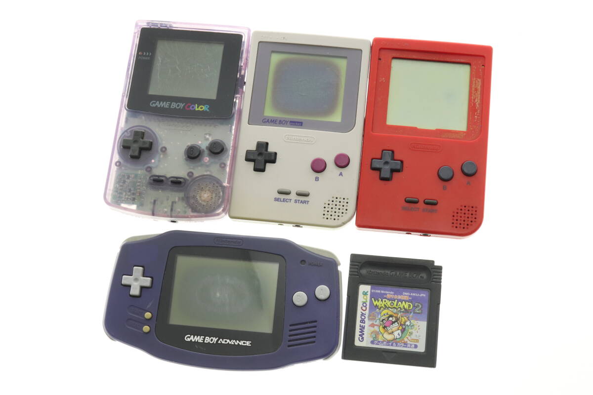 VMPD6-1221-11 Nintendo 任天堂 GAME BOY ゲームボーイ カラー ポケット ゲーム機 ソフト ワリオランド 5点セット 動作未確認 ジャンク