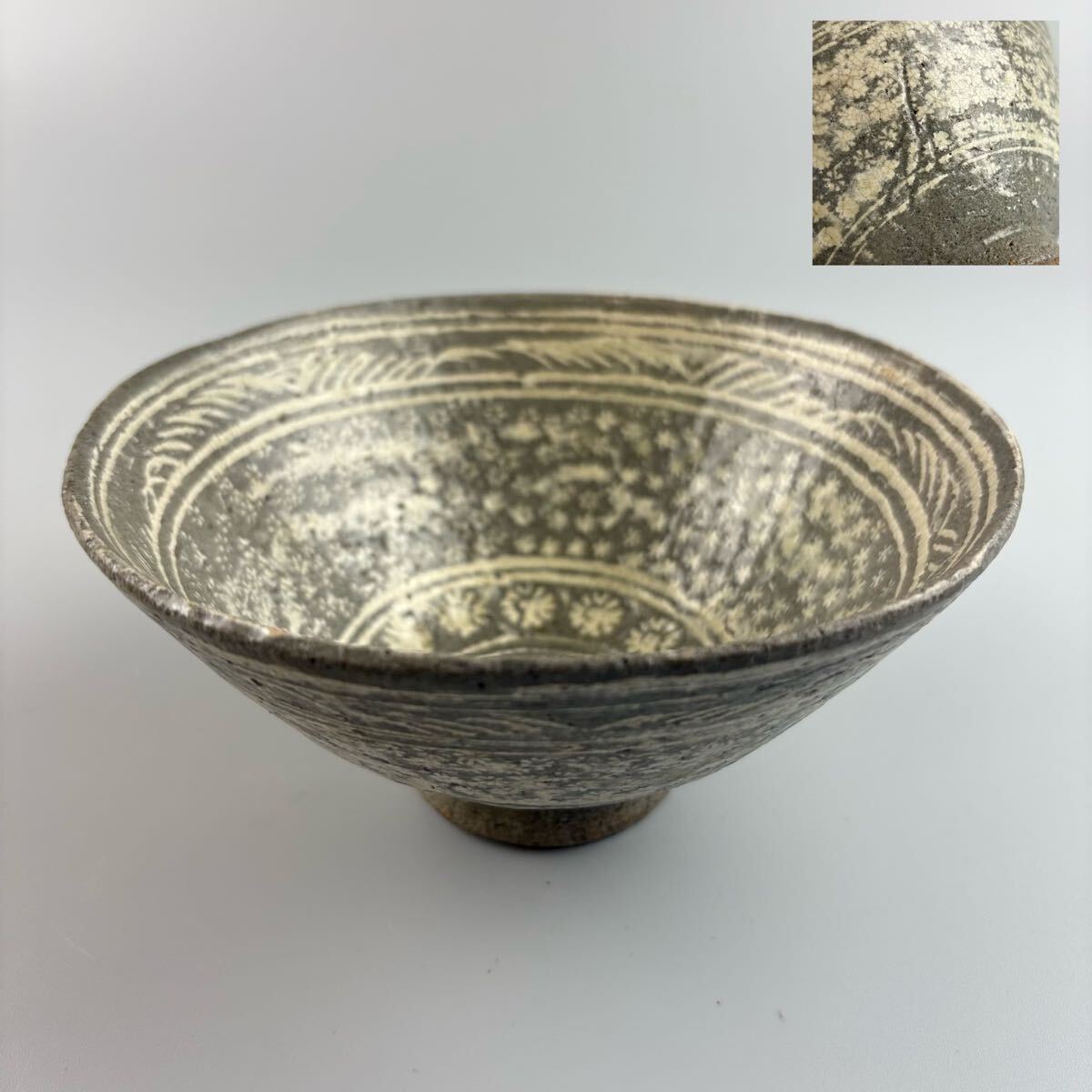 EL737 朝鮮古美術 高麗三島手鉢・高麗花三島菓子鉢 径18.5cm 重 EL737 朝鮮古美術 高麗三島手鉢・高麗花三島菓子鉢 径18.5cm 重
