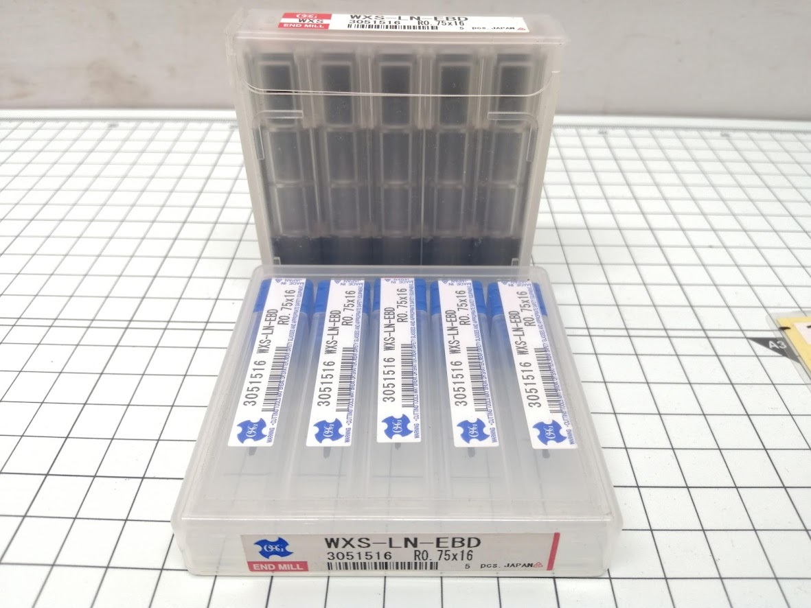 未使用品 OSG オーエスジー 超硬エンドミル WXS 2刃ロングネック 3051516 WXS-LN-EBD R0.75×16 10本セット