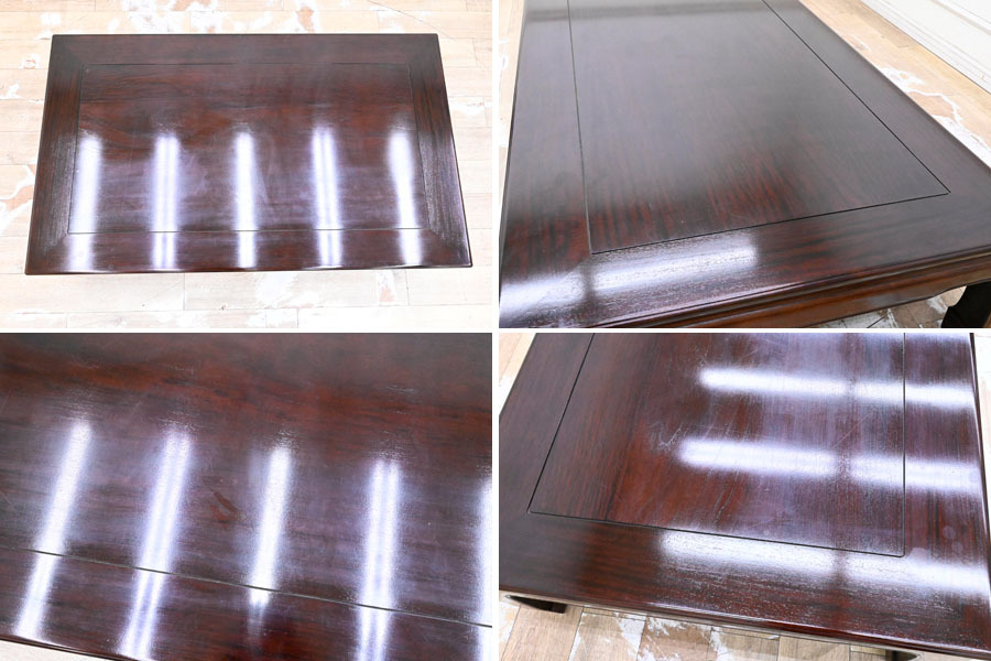 QX16 ◆60萬円 カリモク 在銘 杉本作 花梨 総無垢 座卓 座敷機 テーブル ローテーブル リビングテーブル