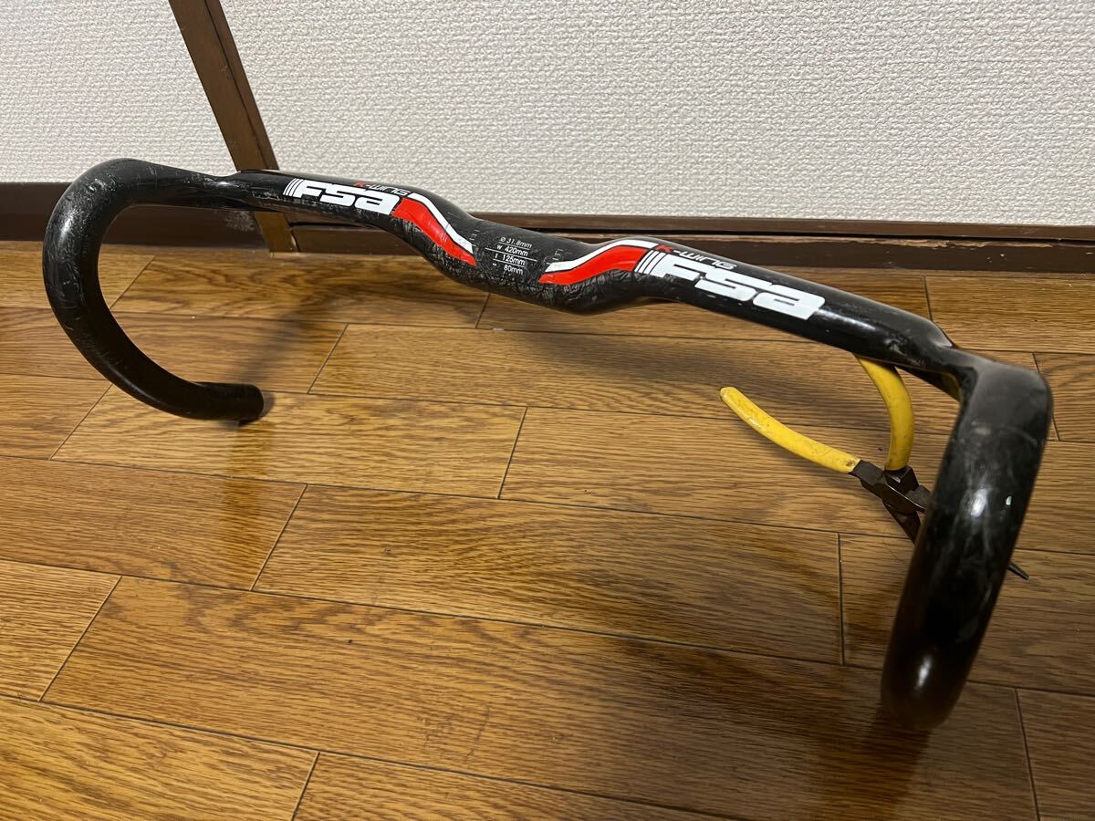 FSA K-Wing カーボンドロップハンドル 420mm 31.8mm 美品 カモメ