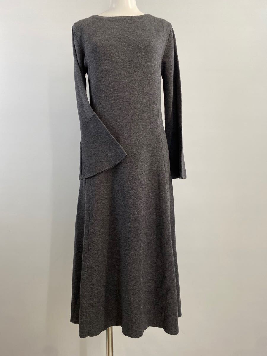 ★ 未使用 soeur7 美シルエット ニット ワンピース グレー *定価1.6万円* 長袖 プルオーバー マキシ丈 ロングスカート スール W8 こD3MH-29
