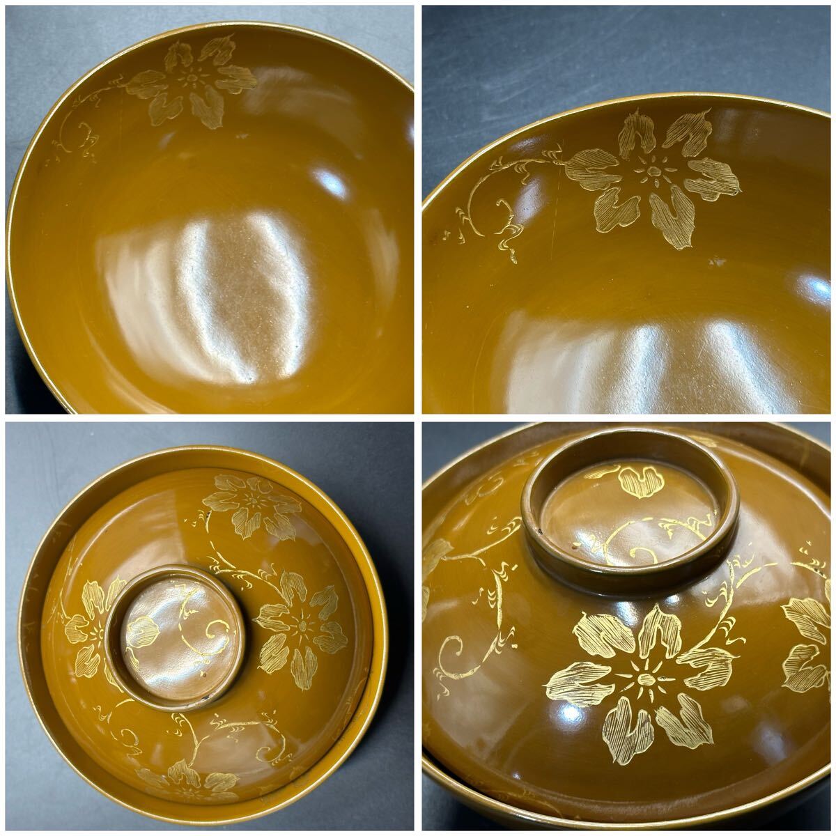 能登輪島塗 沈金彫吸い物椀 お椀 漆器 汁椀 金蒔絵 花唐草文 能登輪島塗 沈金彫吸い物椀 お椀 漆器 汁椀 金蒔絵 花唐草文