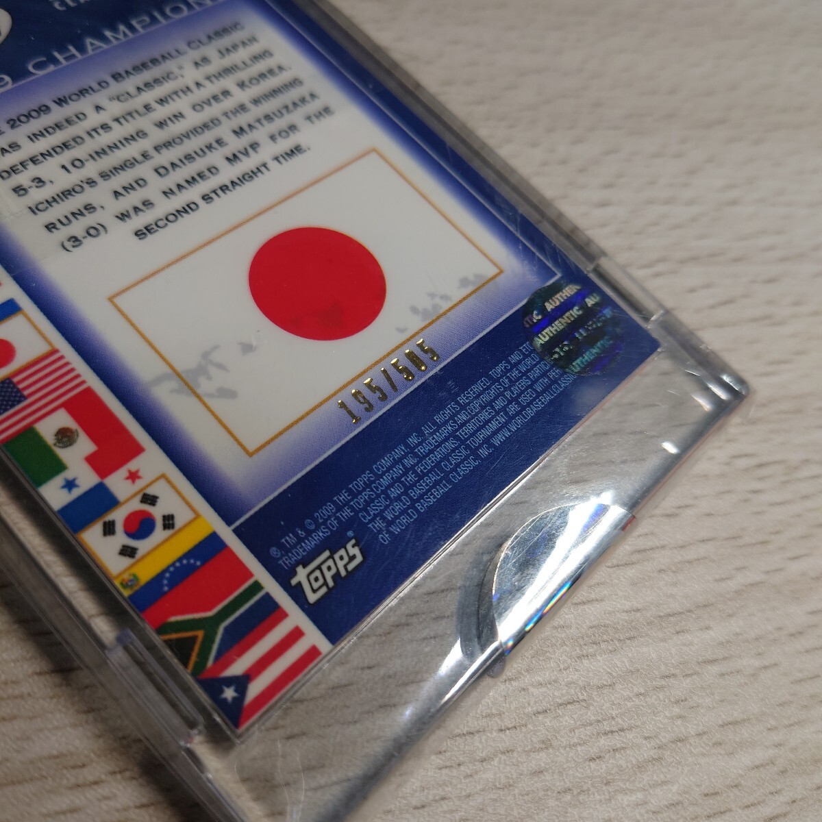 2009 WBC e-topps JAPAN WBC優勝記念パッチカード 500枚限定 2009 WBC e-topps JAPAN WBC優勝記念パッチカード 500枚限定