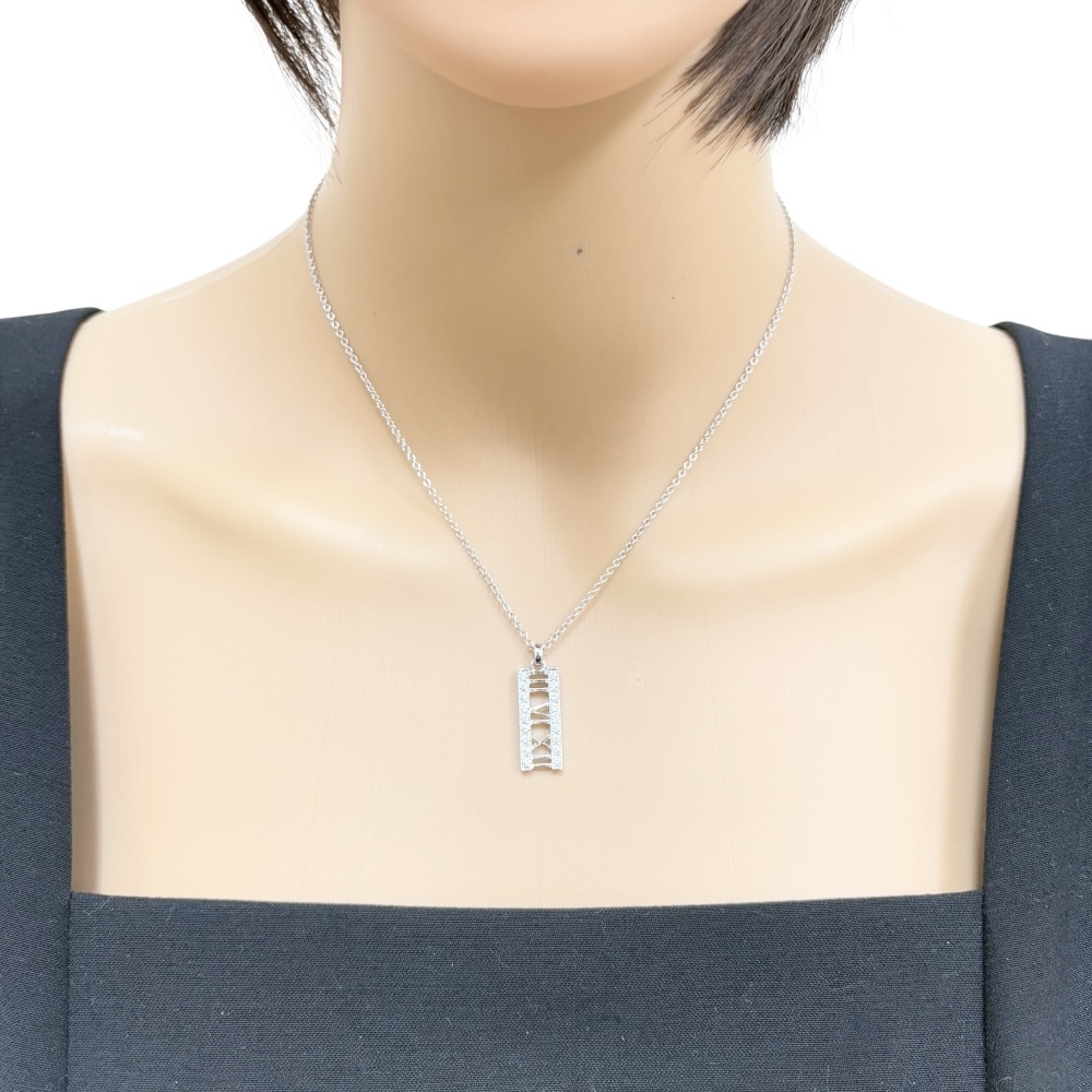 (日本未入荷)Tiffany & Co ペンダント 18Kホワイトゴールド ティファニー アトラスオープン ネックレス 18金 K18ホワイト