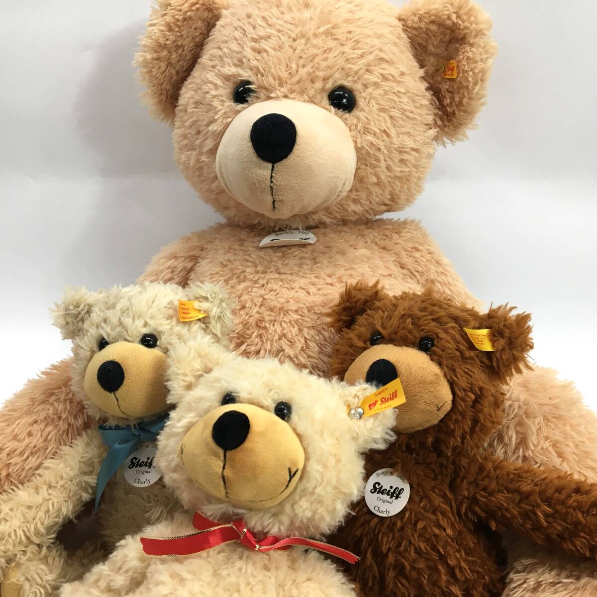 steiff/シュタイフ テディベア 4点セット 約80cm/30cm ぬいぐるみ Fynn/フィン charly/チャーリー Since 1880 25a菊MZ