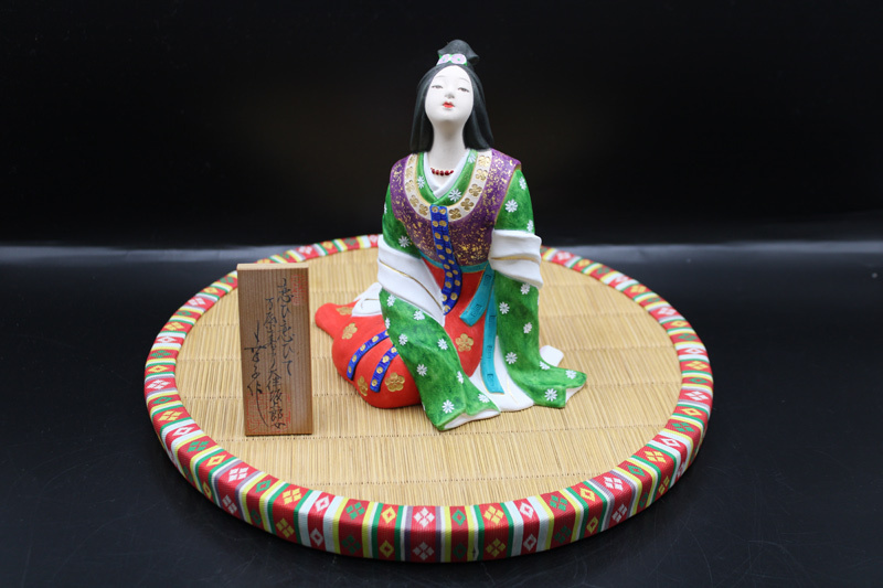 真作保証】無形文化財保持者 川崎幸子 作「博多人形 大伴坂上 真作保証】無形文化財保持者 川崎幸子 作「博多人形 大伴坂上