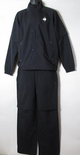 新品 ルコック/le coq sportif ゴルフ　ストレッチ レインウェア上・下セット 定価27500円/Lサイズ/QGMXJH10W/ブラック